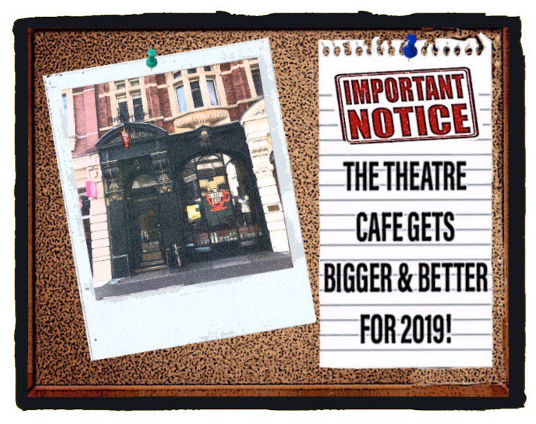 BREAKING NEWS: Due to unparalleled success, The Theatre Café gets bigger and better for 2019! We will be opening a brand new bigger stagey café in June 2019 and we're so excited 🤩 
More details here ➡️ bit.ly/2EASOWv