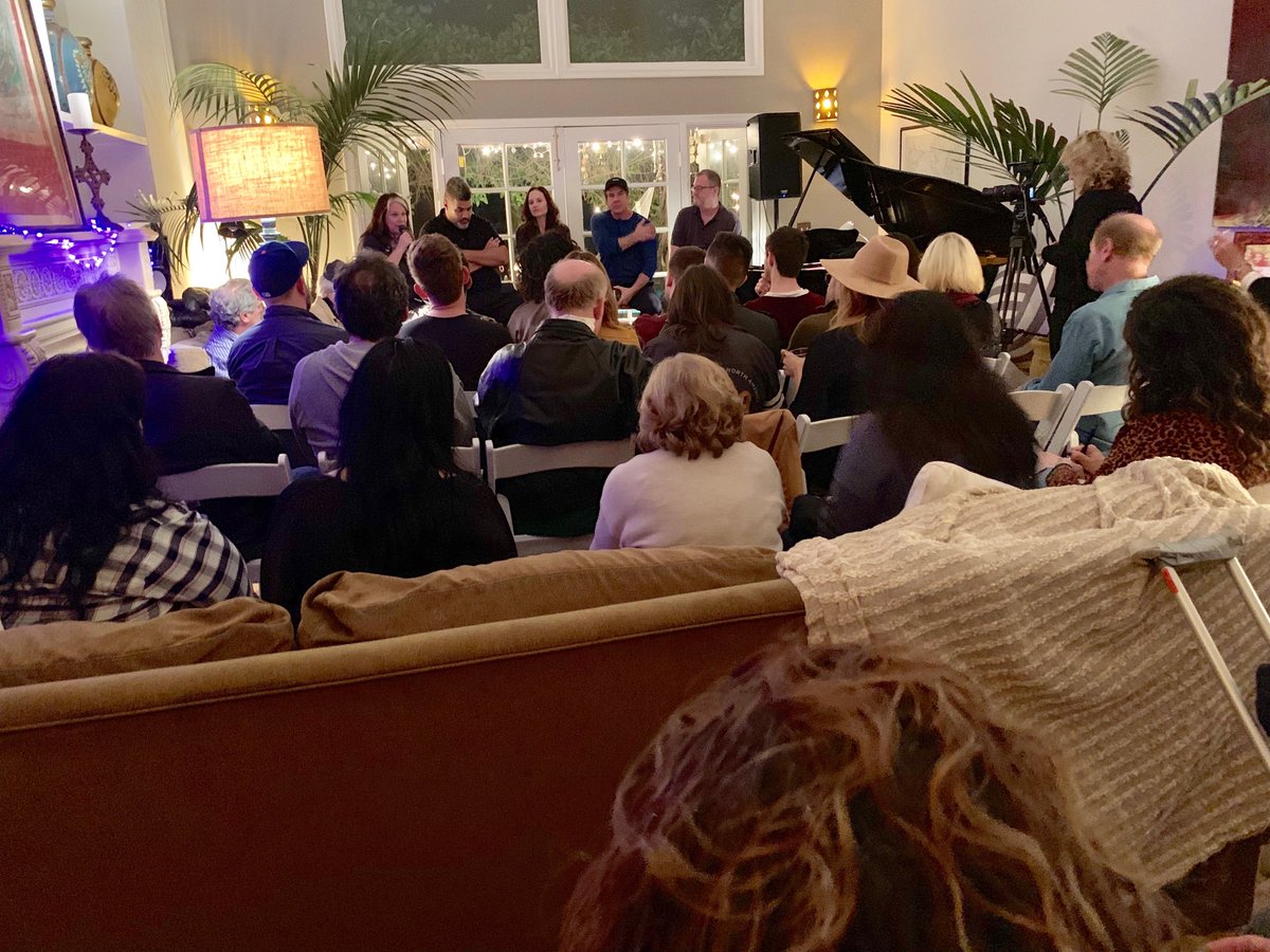 PamSheyne's tweet photo. Sona gathering last night discussing why it’s important that songwriters should endorse the MLC. It’s important to know the facts please go to @supportthemlc.com for more  details #supportthemlc  #songwriters ⁦@wearesonaLA⁩ https://t.co/SSzpAAbwlc