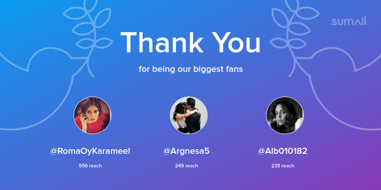 turkishfantasy's tweet photo. Our biggest fans this week: @RomaOyKarameel, @Argnesa5, @Alb010182. Thank you! via https://t.co/QY47E0PlL2 https://t.co/5nh8SAVydl