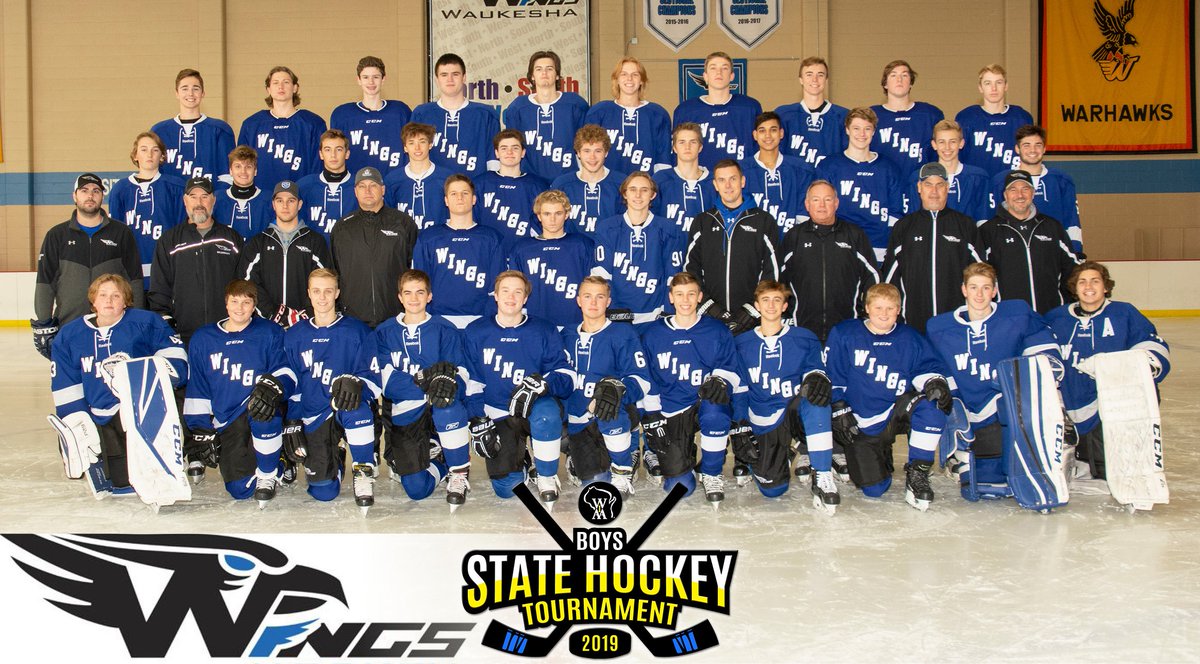 #7 seeded Waukesha North/Catholic Memorial/Pewaukee/ Waukesha South/West Co-op will be making its 1st appearance. The former co-op, which included St. John’s NW Military Academy, had qualified the past 3 seasons. Best of luck, Wings! 🏒 #wiaahockey