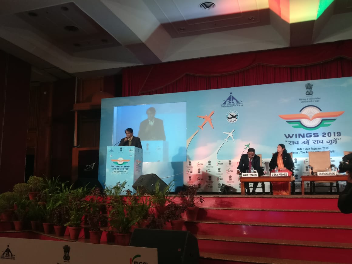 WingsIndia2026's tweet photo. HMCA Sh. @sureshpprabhu at inaugural address at #WINGS2019 said, #UDAN 3.1 is a landmark event.
For the first time #UDAN has taken off to cross India's boundaries.
#UDAN will cover the areas that are still unconnected.
States will be the biggest beneficiaries. https://t.co/IN7jXwxRSd