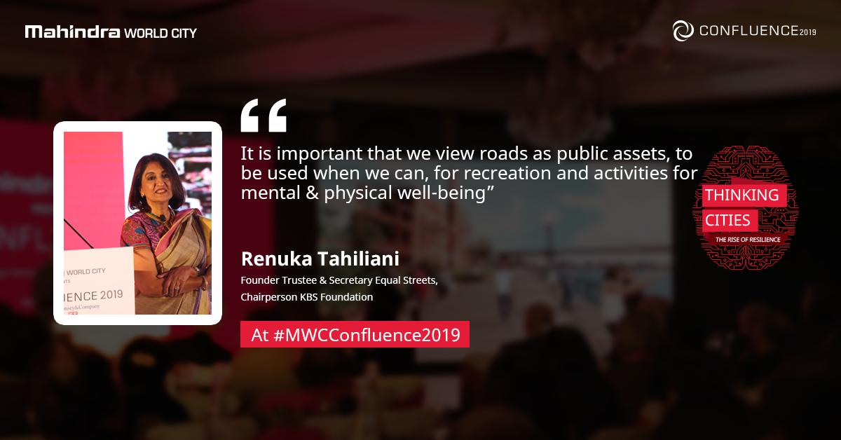 Mah_WorldCity's tweet photo. As part of the ‘Equal Streets Movement’, Renuka conceptualized and delivered the Mumbai Car Free Day. Hear her views at  #MWCConfluence2019. #ThinkingCities #EqualStreets
https://t.co/Nhq4yvp5TX https://t.co/kFgsoSHpdr