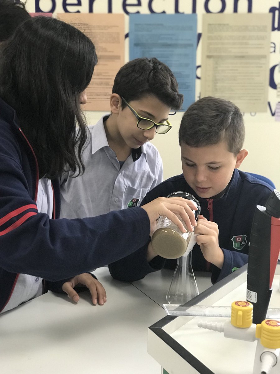 Our Grade 7s learning that a filter is not just found on Snapchat and instagram. #DIABChemistry #DIABSciences #DIABInquirers #ActiveLearning