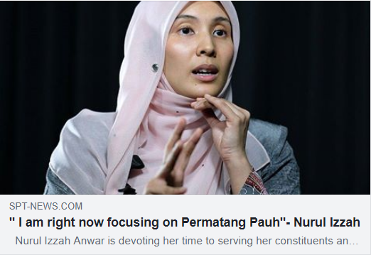 SPTnewspg's tweet photo. " I am right now focusing on Permatang Pauh"- Nurul Izzah
Read more at https://t.co/egNETKd9l6
#togetherasacommunity
#permatangpauh https://t.co/M7cfioALzN