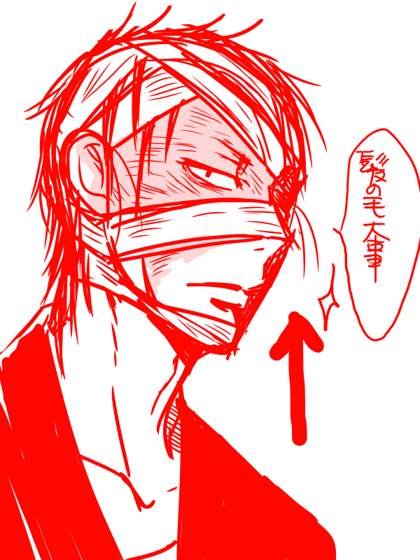 ざっとさんのぴょん毛を見て希望が湧くよねという落書き 