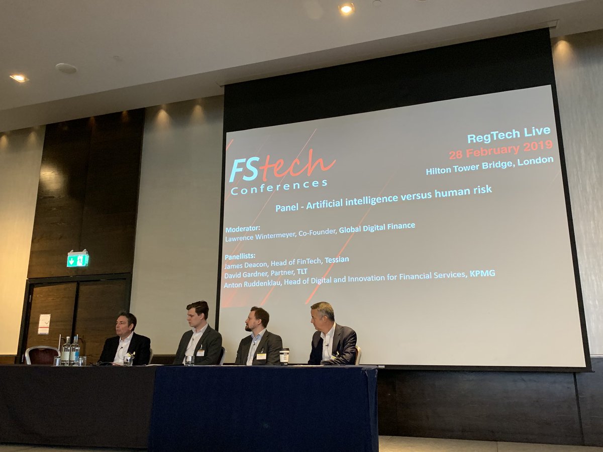 TargetGroupLtd's tweet photo. RT @GlobalDigitalFi: “How do we explain the benefits of #AI and #MachineLearning to consumers in a meaningful way?” @FStechnology #RegTechLive19

@lwintermeyer champions a deep dive discussion on AI versus human risk. https://t.co/LGSWHplkba