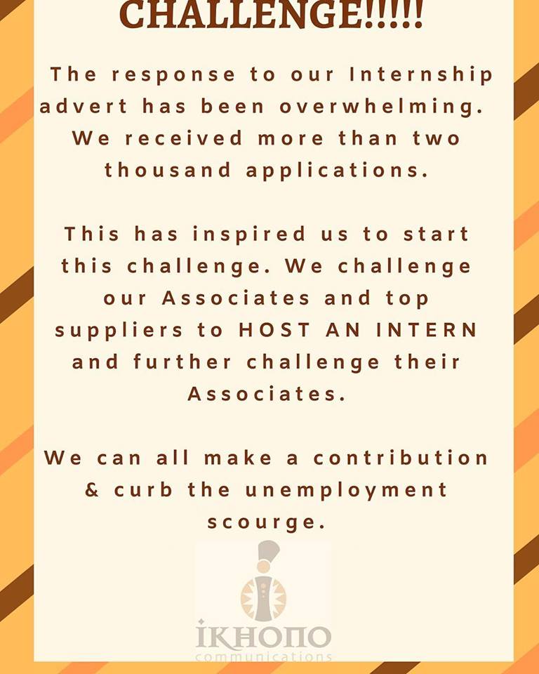 lomevents's tweet photo. Colleagues and friends in the industry and other spaces, here's an initiative to help alleviate the unemployment scourge! props to @IkhonoComms for such an amazing initiative! 
#JobCreationChallenge
#HostanIntern
#ThumaMina https://t.co/FCUUlGD7sU