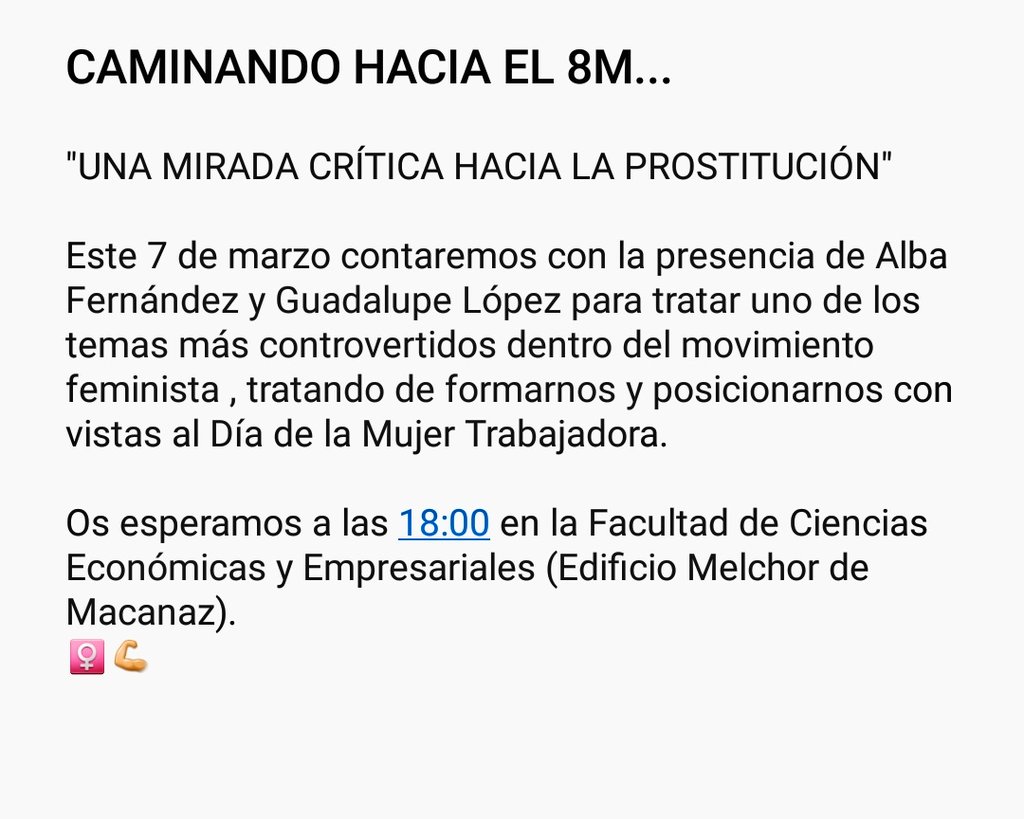 TorrePurpura's tweet photo. "UNA MIRADA CRÍTICA HACIA LA PROSTITUCIÓN"
7 DE MARZO, ALBACETE⬇️ https://t.co/McaWmlSE6O