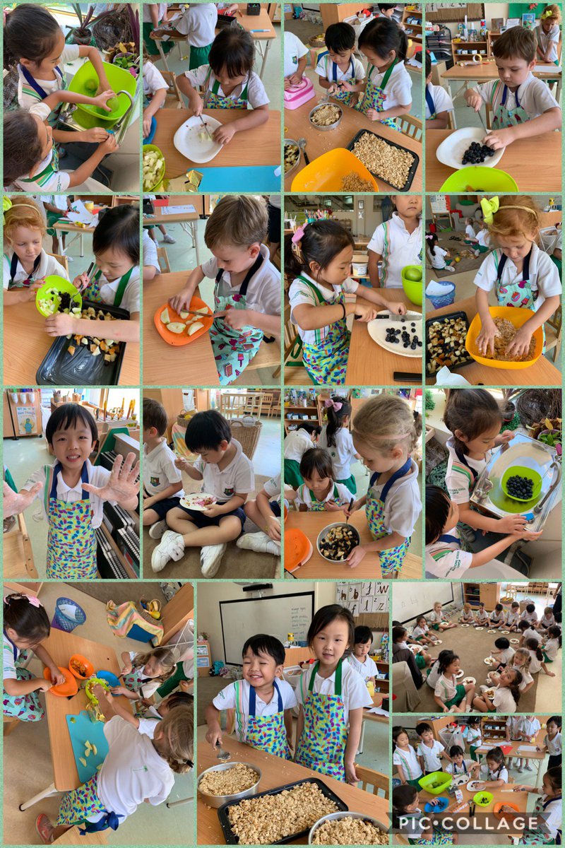 Making and eating our healthy and very yummy, fruity Gruffalo Crumble! 
#GISLearning #mytummyisbeginningtorumble #gruffalocrumble