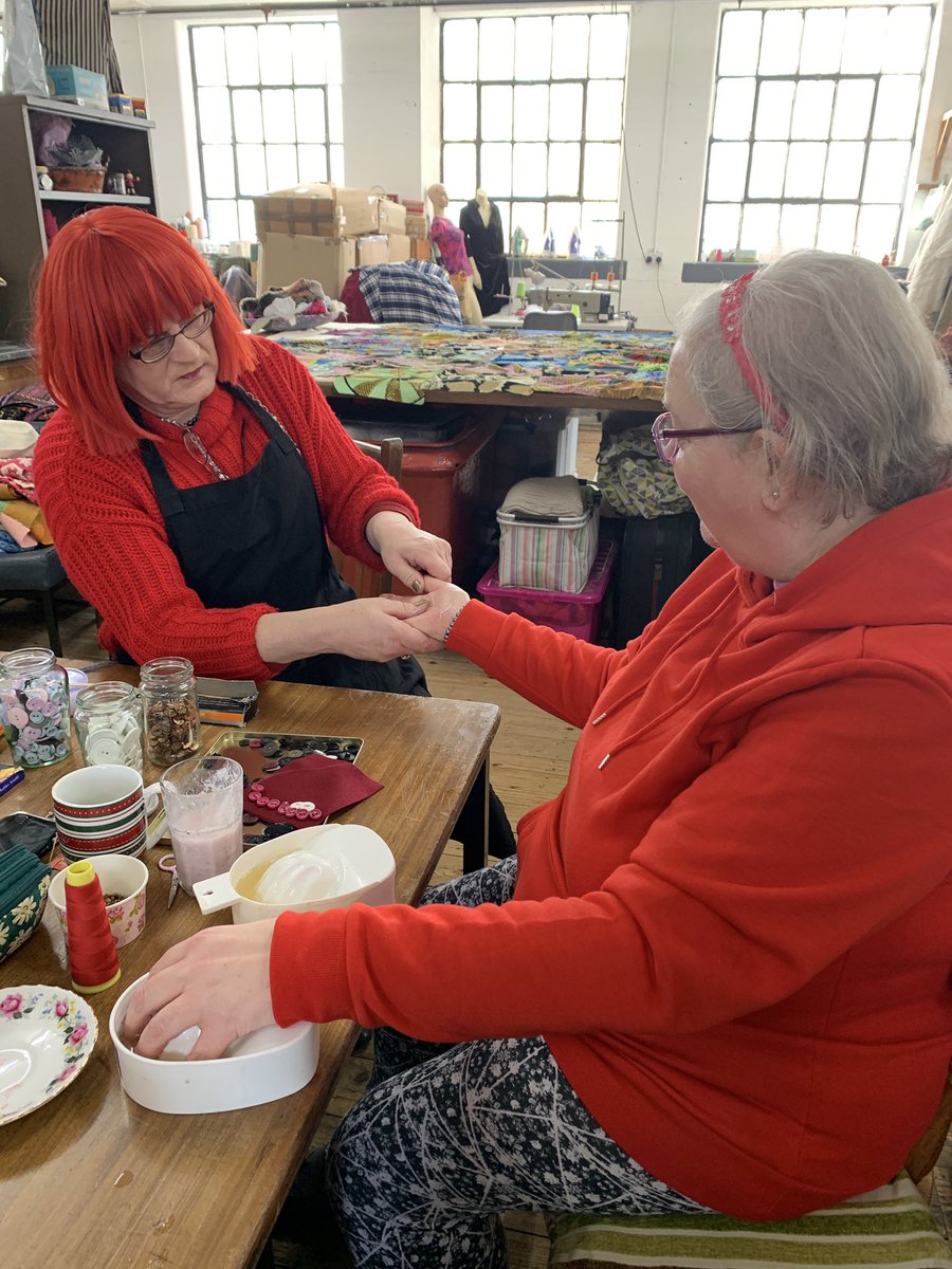 UkCDM's tweet photo. Textiles Cafe in the mill today explosion of women working together to make a change #ThursdayMotivation #makingprogress #moveingon https://t.co/yNcbzpQPMb