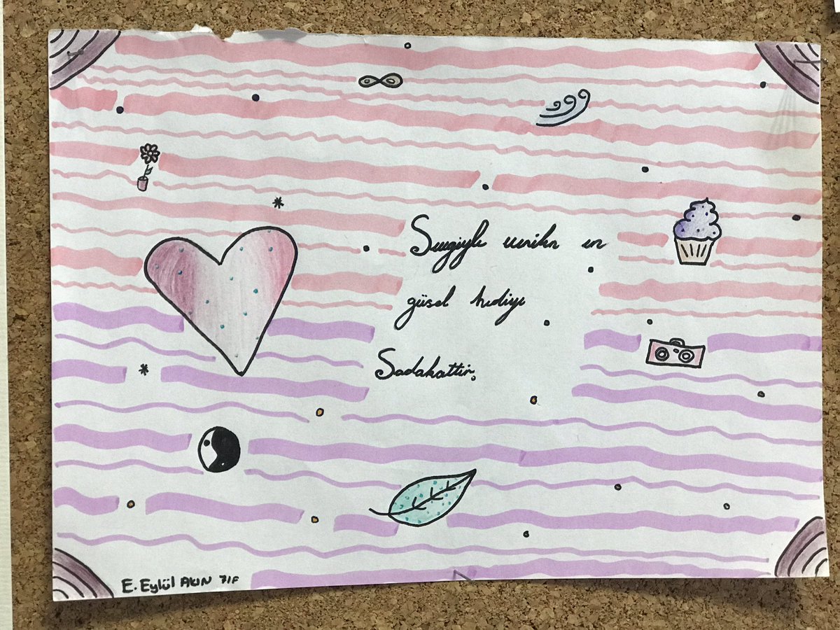 “Sevgiyle verilen en güzel hediye sadakattir.” 
7.sınıflarda bu hafta “Sadakat” konulu özdeyişler panomuzda yerini aldı. <a href="/YildirimHurihan/">Hurihan Yıldırım KURTARAN</a> <a href="/KvancBarlas/">Kıvanç Barlas 🇹🇷</a> <a href="/meltemturker_/">Meltem Deniz</a> <a href="/GulbinBeyaz/">Gülbin Beyaz Kaldan</a>