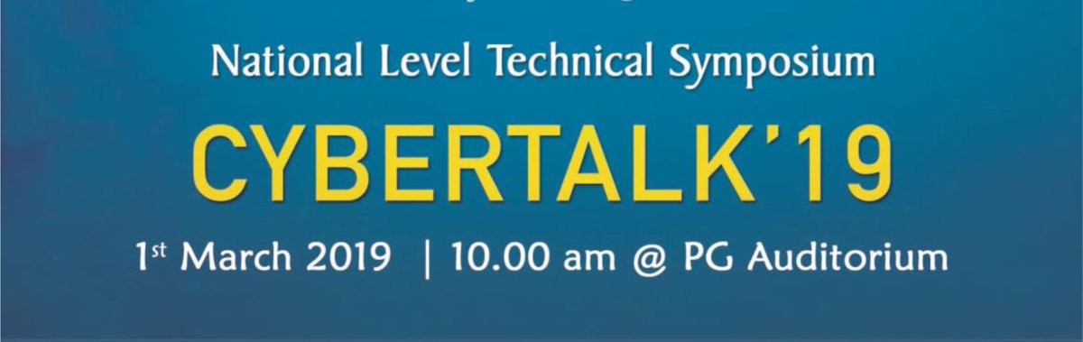 sonacollege's tweet photo. Cyber Talk’19 – A National Level Technical #Symposium conducted by Dept. of MCA https://t.co/fRZPK6qQCR #technicalsymposium #sonatech #mca #cybertalk #cybertalk19 #01march2019 https://t.co/vhuyJqPdFw