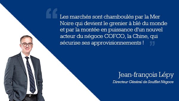 GroupeSoufflet's tweet photo. [#MerAgri] JF Lépy, DG de #SouffletNégoce "Les marchés sont chamboulés par la Mer Noire qui devient le grenier à blé du monde et par la montée en puissance d'un nouvel acteur du négoce COFCO, la Chine, qui sécurise ses approvisionnements !"
@CESMMarine @Le_Demeter https://t.co/Hv8dX1pg2d
