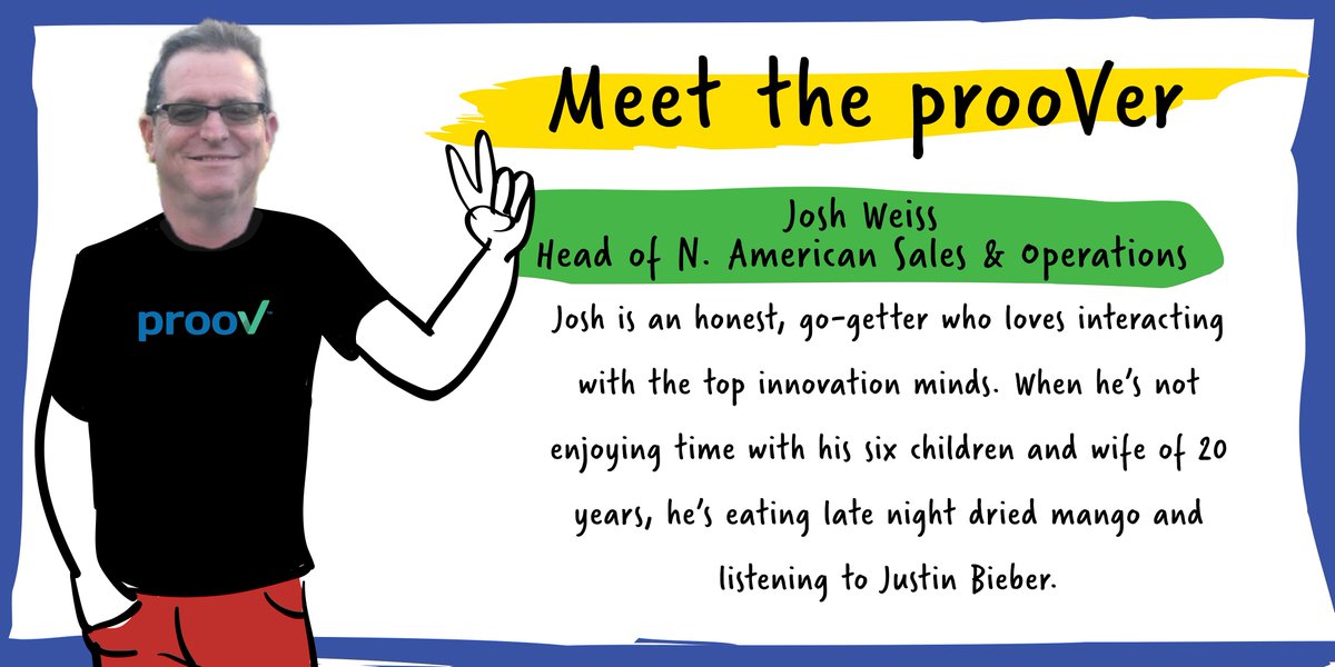prooV_inc's tweet photo. February's #prooVeroftheMonth is Josh Weiss, our Head of North American Sales &amp; Operations! We learned about his day-to-day at prooV and what he enjoys in his spare time. Read the full interview here: https://t.co/2BCpgVajph https://t.co/9hV2FGzpKo