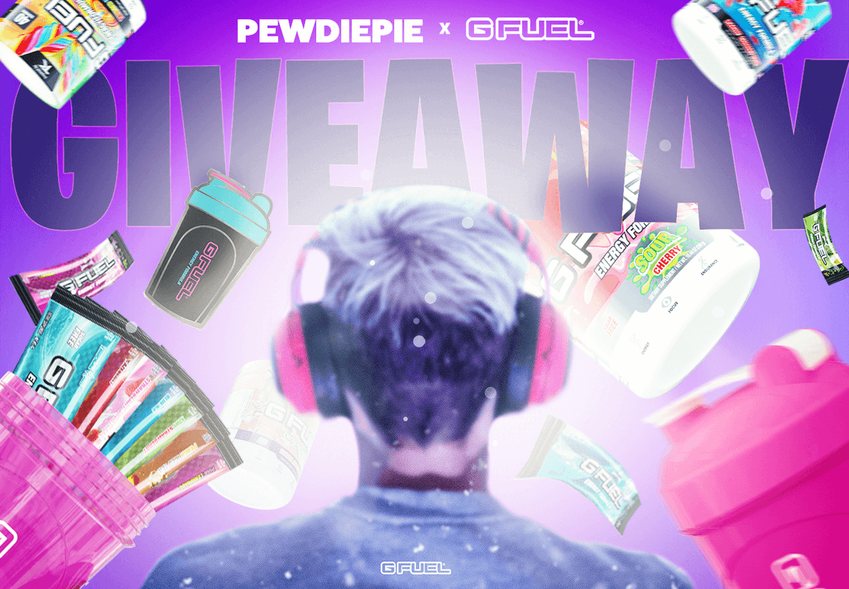 🔥 #GFUEL x @Pewdiepie GIVEAWAY🔥

30 Winners will receive a boat load of G FUEL!!!! Help us win the fight against T-Series!!!! DO YOUR PART!!!

⭐️ LIKE + RT + CLICK BELOW TO ENTER ⭐

ENTER HERE: gfuel.ly/2T3b7wE 👈👈👈👈