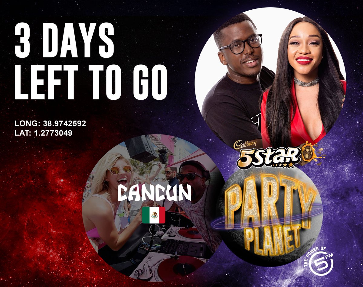 PartyPlanet_SA's tweet photo. ﹡fans self﹡ 3 DAYS LEFT TO GO! Bring on CANCUN! 🎉🎉🎉

#5StarPartyPlanet5FM #Cancun Mexico #islandlife https://t.co/LvPudpDQOA