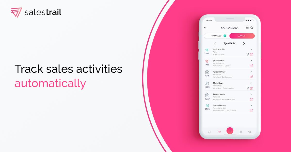 salestrail's tweet photo. On average, only 20% of sales activity is ever logged into CRM. With our application, you can ensure that you develop a data-rich CRM without having to waste time on manually logging activity. 
https://t.co/5mzQr0DPRS https://t.co/umKqMkTgQo