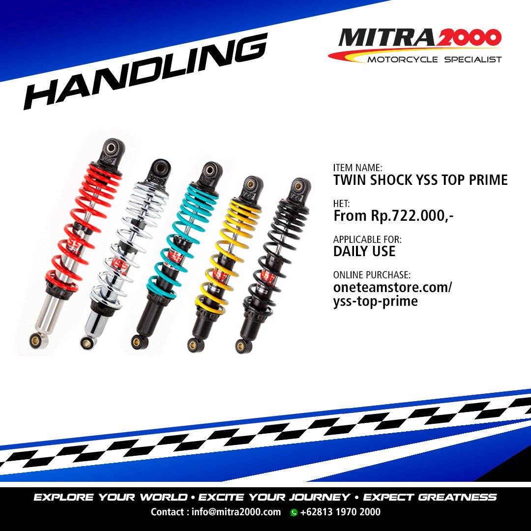 tdrmitra2000's tweet photo. YSS Top Prime the new generation of Top Up that present slick design and specs built for better performance that features progressive spring and spring pre-load adjuster. - https://t.co/wyVRiKWdSR
.
#Mitra2000 #MotorcycleSpecialist #Handling #SuspensionSystems #TopPrime https://t.co/jY1XoL4YZ6
