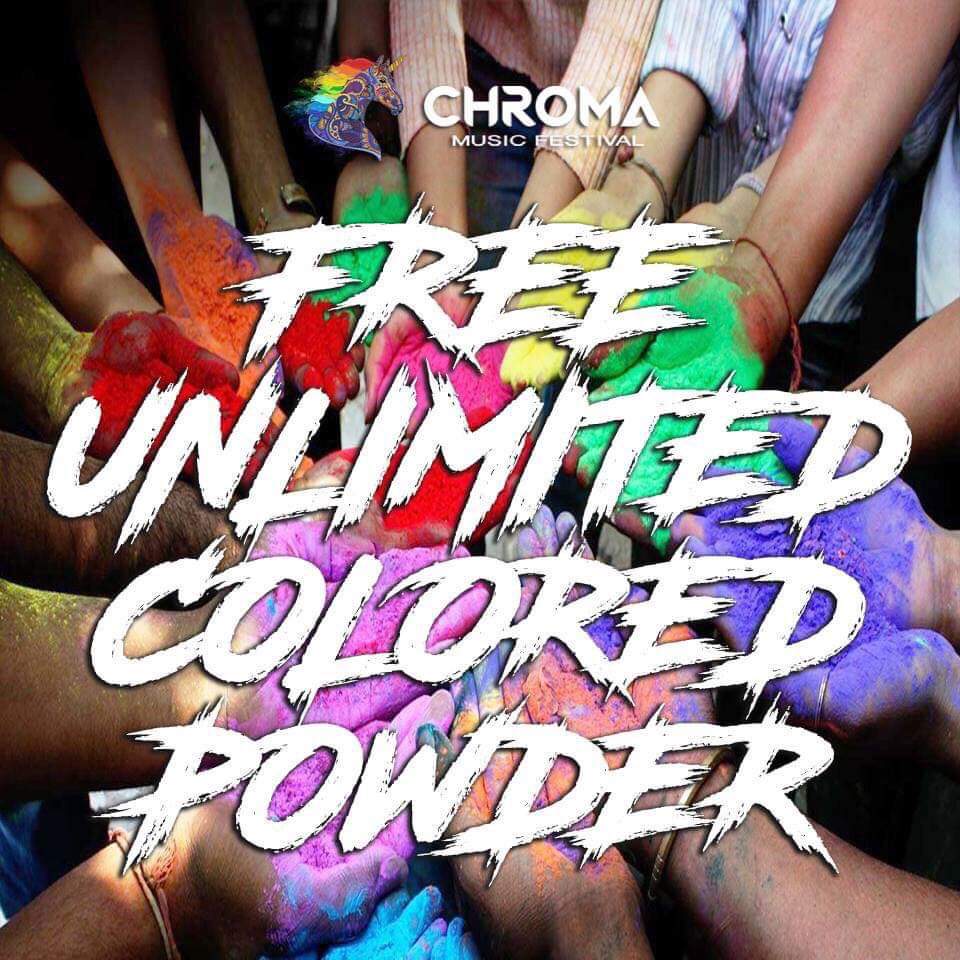 production_wild's tweet photo. Unlimited powder for everyone! From 3pm to 5pm ( until supply last ) what are you waiting for? Go grab your tickets now 09177897196 #Chroma2019  #ChromaMusicFestival https://t.co/Z48wEdAmcp