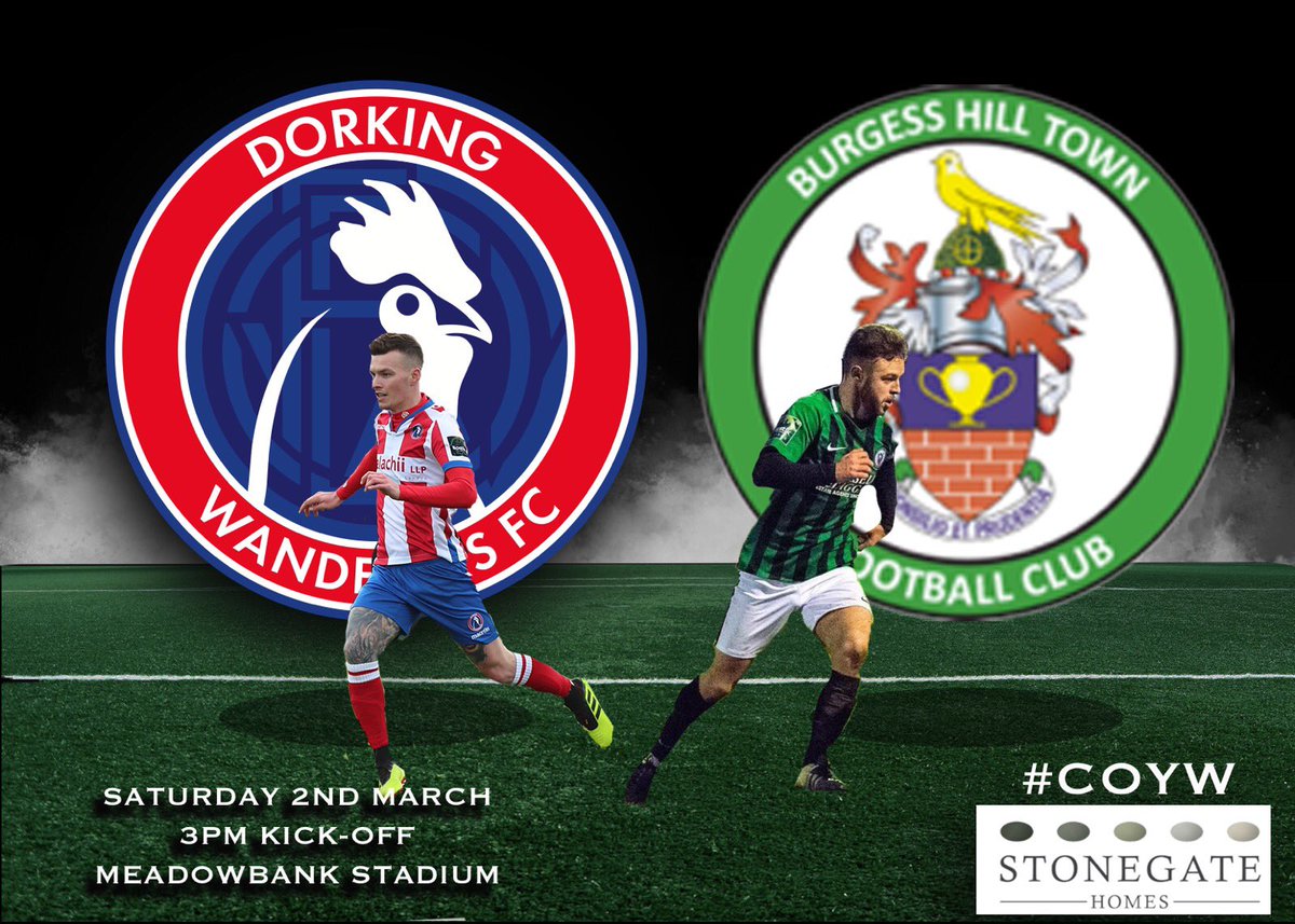NEXT UP: We’re home at <a href="/meadowbankpark/">MeadowbankDorking</a> this Saturday. It’s 9 straight wins so far - can we get a landmark 10th?
Don’t miss the promotion campaign run-in as we look to make this a special first season in our new home.
#Dorking Wanderers v <a href="/Official_BHTFC/">Burgess Hill Town FC</a>, KO 3pm.