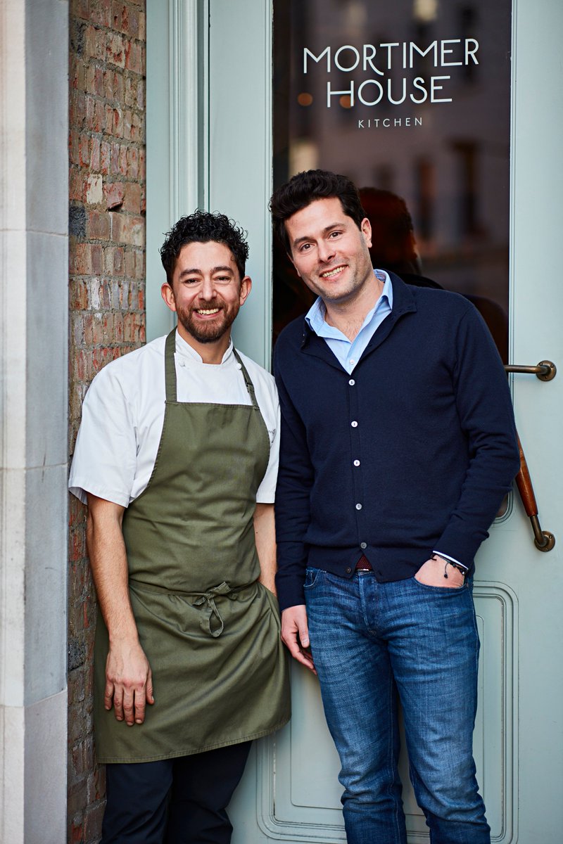 Chef <a href="/LelloFavuzzi/">Lello Favuzzi</a>, best known in London for his decade at L'Anima, is taking over the kitchen at Mortimer House, with a new menu that combines the flavors of Italy and the Middle East mortimerhouse.com/restaurant/. Photo of Lello with Mortimer House founder Guy Ivesha by Steven Joyce