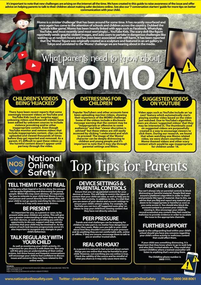Top tips for #Parents #MomoChallenge