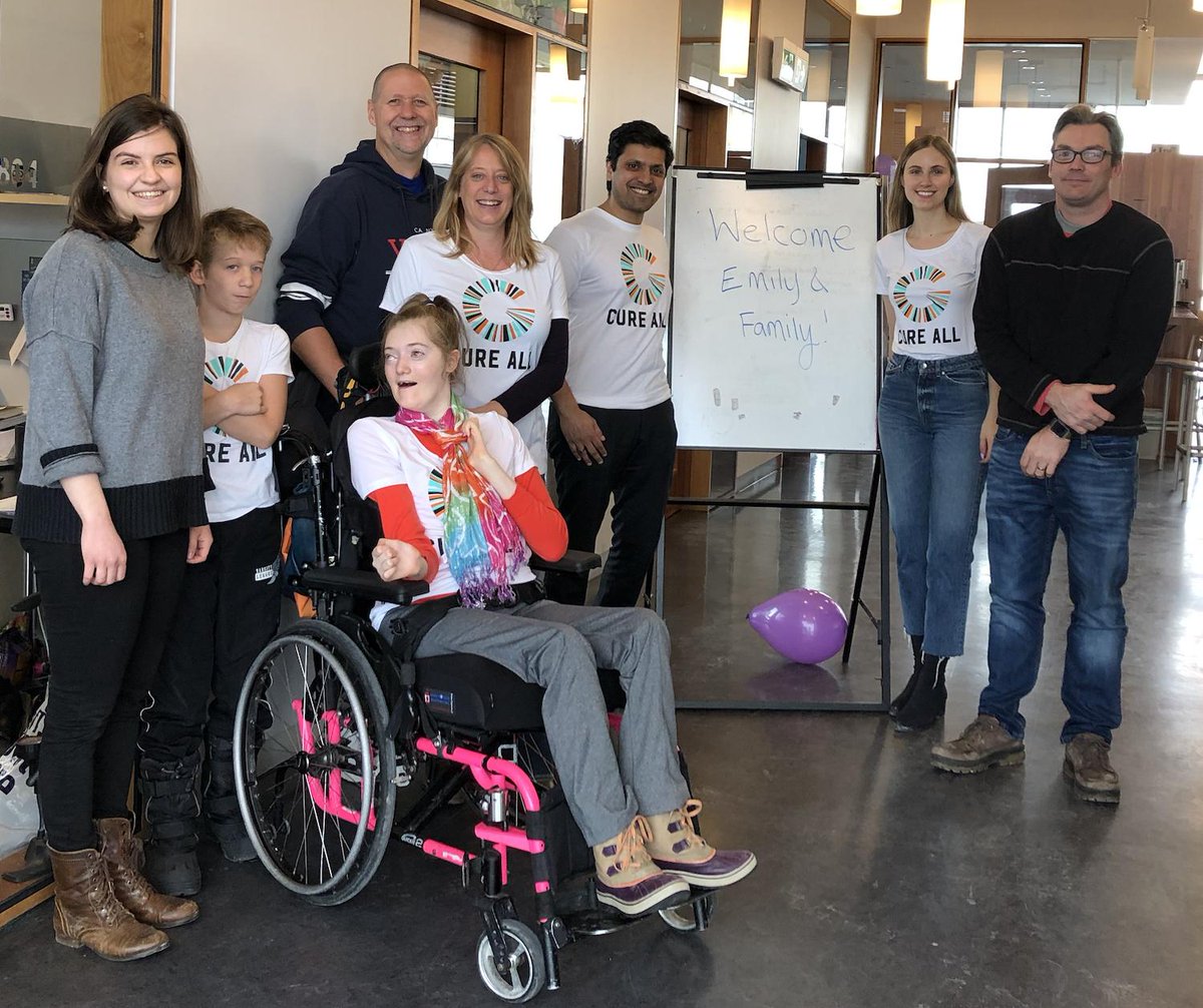 gracescience's tweet photo. Happy #RareDiseaseDay to all rare disease patients, families, clinicians &amp; scientists!  Can't think of a more meaningful tribute than Emily &amp; family visiting the GSF team at the U of Toronto.  Our global team connects families, scientists, &amp; families w/ scientists. #NGLY1 https://t.co/qDutQ4GZPf