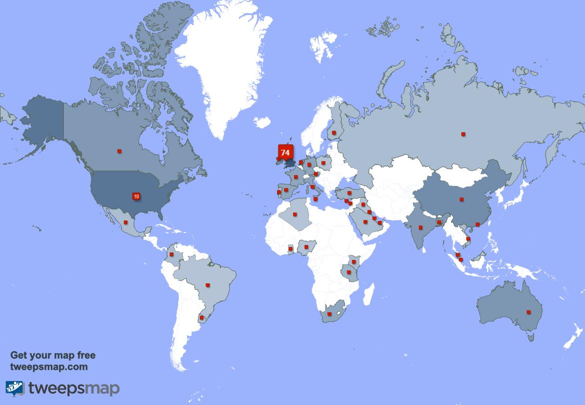 Special thank you to my 5 new followers from Spain, and more last week. tweepsmap.com/!Rapid_RS