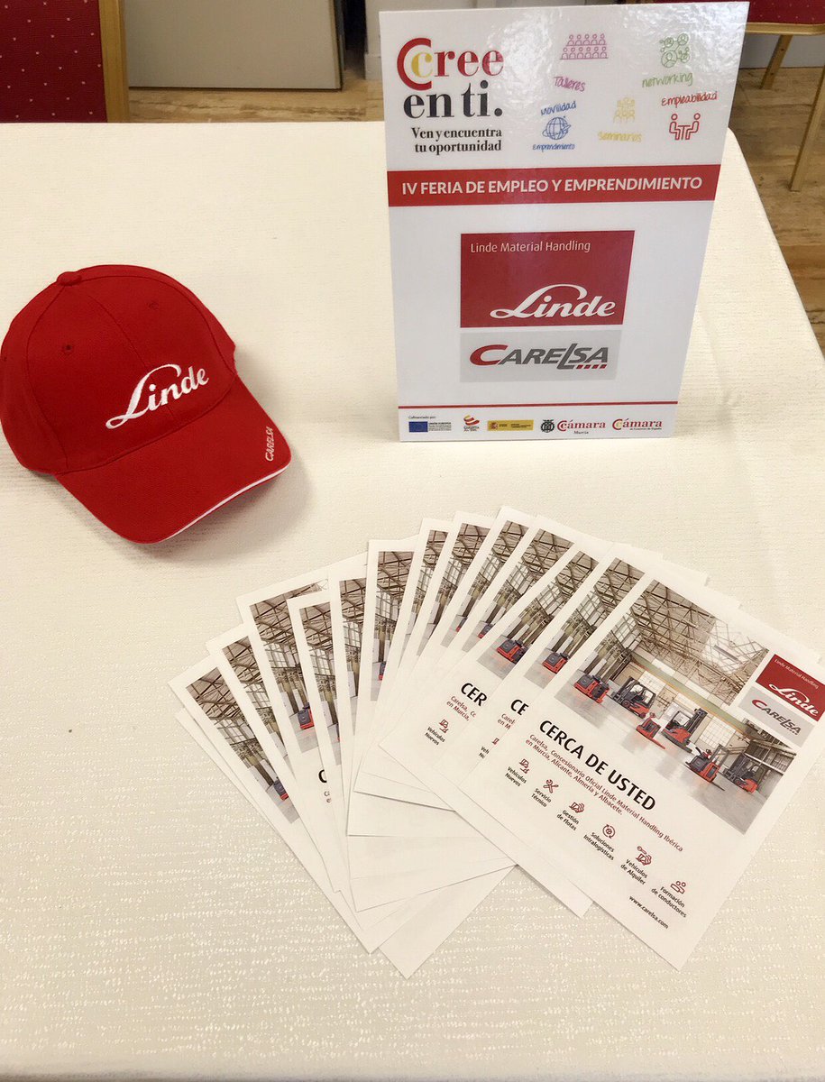 CarelsaLINDE's tweet photo. Carelsa, Concesionario Oficial de Linde Material Handling Ibérica, participando en la IV Feria de Empleo y Empredimiento organizada por FREMM. https://t.co/3F7cPIyMOV