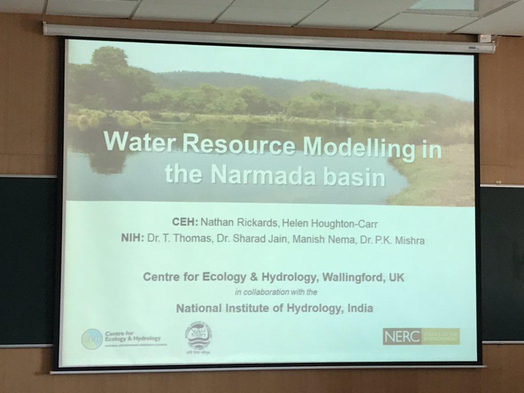 ProfHarryDixon's tweet photo. Nathan Rickards from @CEHScienceNews is presenting our #sunrisescience water resources modelling of the Narmada catchment this afternoon at the @IndiaUKWater User Engagement Event https://t.co/4fg2CS3MG0 https://t.co/biQpaiz2RW