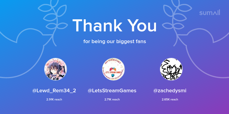 Softwarecrow's tweet image. Our biggest fans this week: @Lewd_Rem34_2, @LetsStreamGames, @zachedysmi. Thank you! via sumall.com/thankyou?utm_s…