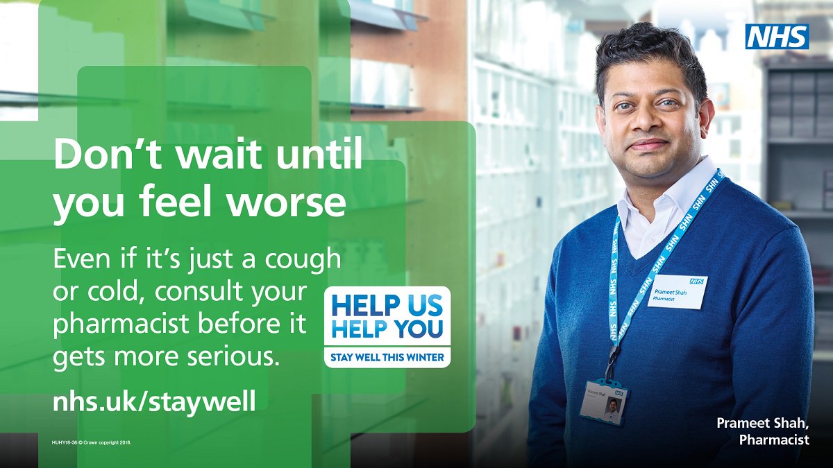 DCHStrust's tweet photo. Pharmacists are trained in managing minor illnesses and providing health and wellbeing advice. Don’t wait for minor health concerns to get worse – speak to your local pharmacy team to get advice right there and then #HelpUsHelpYou https://t.co/v8R2nyd1LG