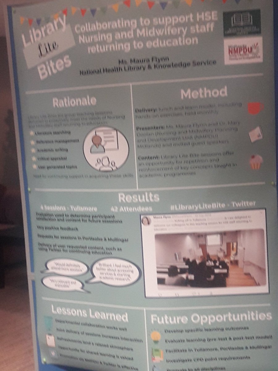 BenneryM's tweet photo. Looking forward to @MauraGFlynn Library Lites poster presentation @hselibrary #HSLG2019 https://t.co/E6cBeZCclS