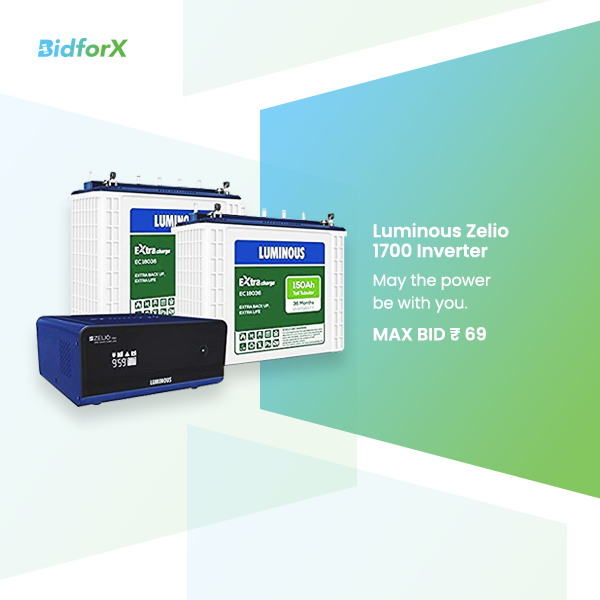 bidforx's tweet photo. This summer, you don’t have to stumble in the dark or miss your favourite shows. Bring home the new Luminous Zelio Inverter. #BidforX #Luminous #Zelio #Inverter  
👇
https://t.co/RIPvjiAIr3 https://t.co/iUo2IPj1Q1