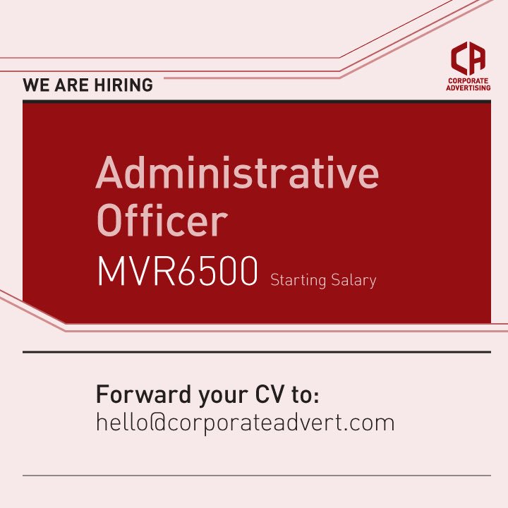corporate_ad's tweet photo. We are hiring - Administrative Officer
Starting salary - 6500/- 
Forward your CV to : hello@corporateadvert.com https://t.co/S3mIrPKY9l