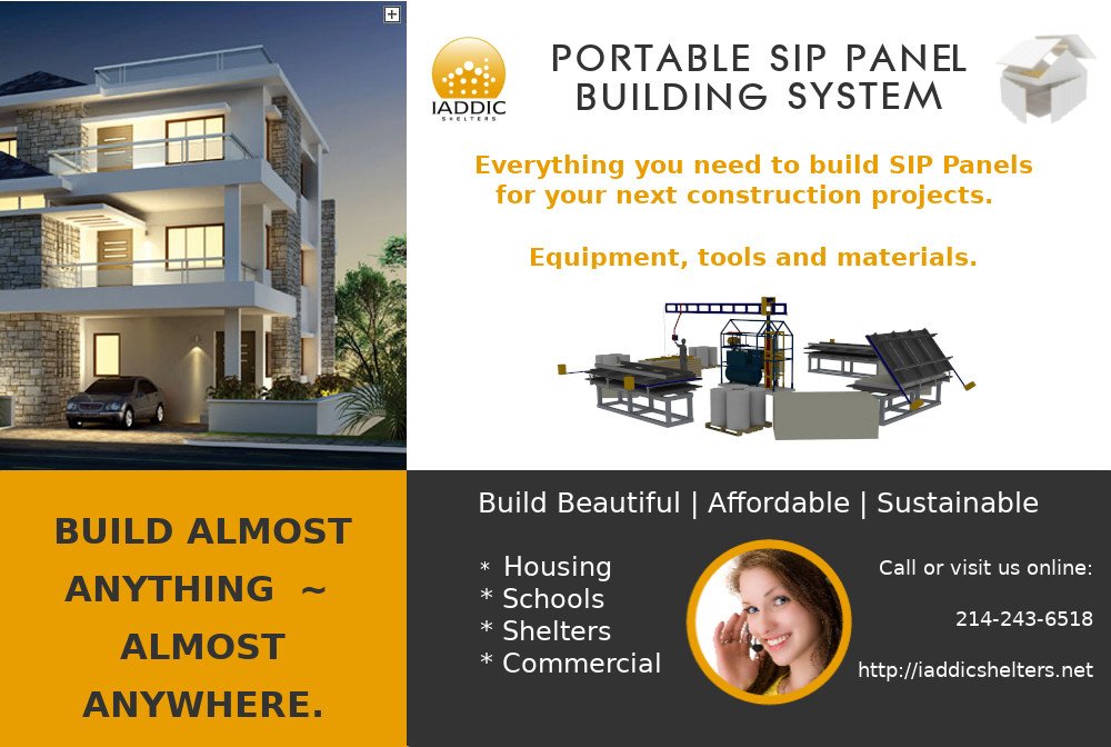 SIP_Panels's tweet photo. Build #affordable #housing using #SIPpanels you produce!  Stop overspending.  Made for #contractors looking to offer a better solution at a reasonable price.  

Great for international work 

#construction #equipment #international

https://t.co/u9ztd4ShGm https://t.co/bV5nI3AgKB