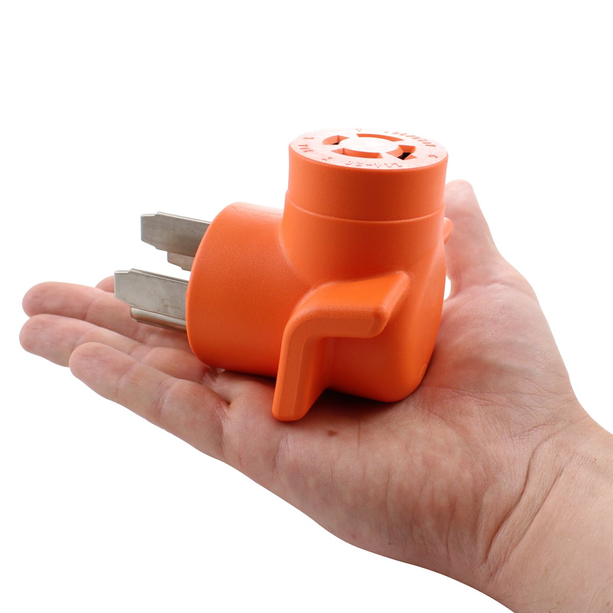 AC_Connectors's tweet photo. This AC WORKS™ brand adapter [AD1450L1420] is very durable with a compact design.  It is a NEMA 14-50P to NEMA L14-20R.  NEMA 14-50P is 50 Amps and 125/250 Volts.  The NEMA L14-20R is 20 Amps and 125/250 Volts.  #acworks #acconnectors #compactadapter #orangeadapter #welder https://t.co/DvgfzCL3xF