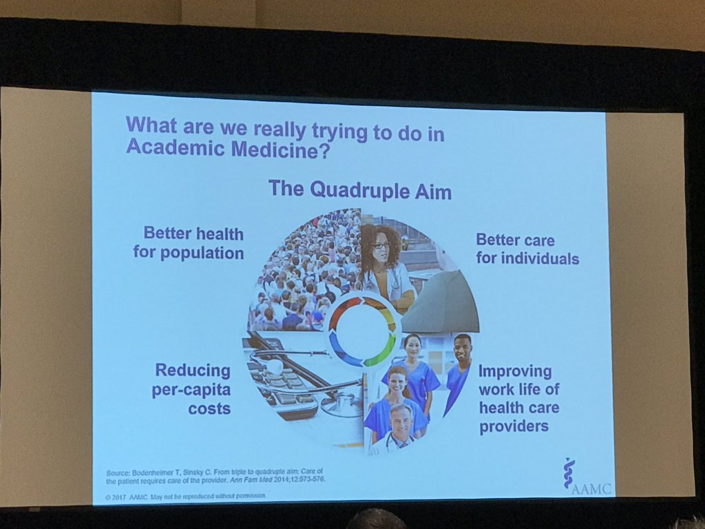 GinnyJacobs_UMN's tweet photo. Alison Whelan (AAMC) spoke of our need to transform existing educational models. We need to think differently about how we teach and learn. The key is to integrate education with the health system in pursuit of the Quadruple Aim. #SACMEMeeting https://t.co/tzHErIFcmQ
