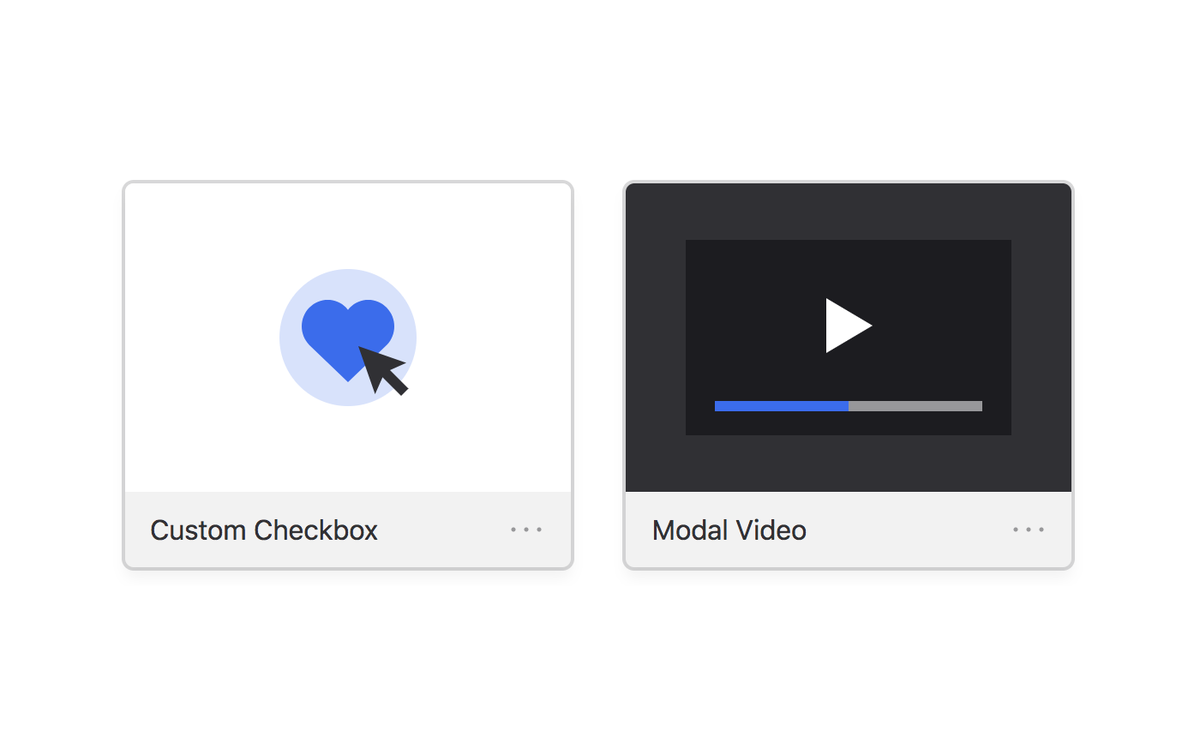 New components!
📦 Custom Checkbox Button buff.ly/2UeN0re
📦 Modal Video buff.ly/2Uc2Frl