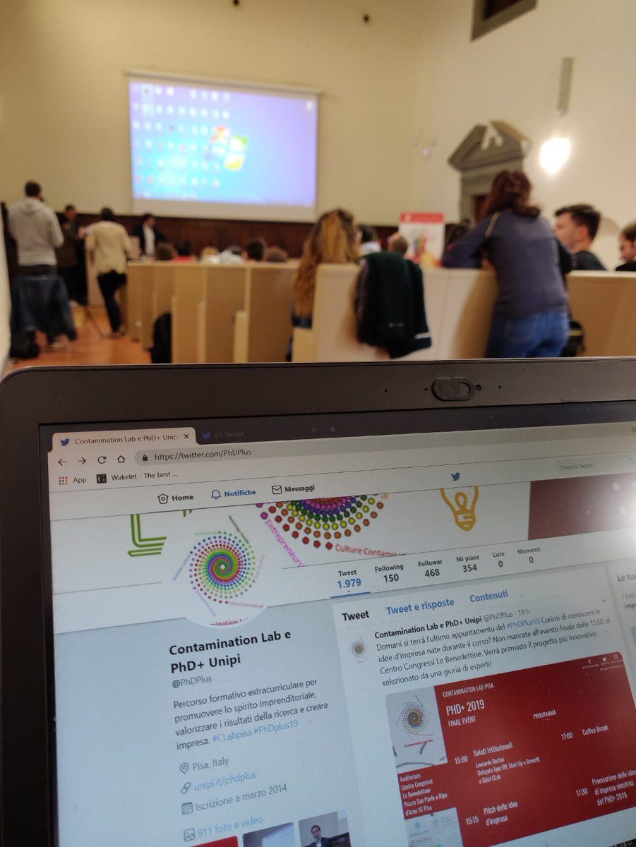 CLab_Pisa's tweet photo. Oggi #28Feb inizia l'ultimo giorno del #PhDplus19. Ci sono 14 presentazioni delle idee di azienda dei nostri partecipanti. Dopo diverse settimane di seminari e lavori siamo felici del numero della fantastica partecipazione! Seguite il #Livetweet per aggiornamenti #startup https://t.co/WLHmkSakyZ