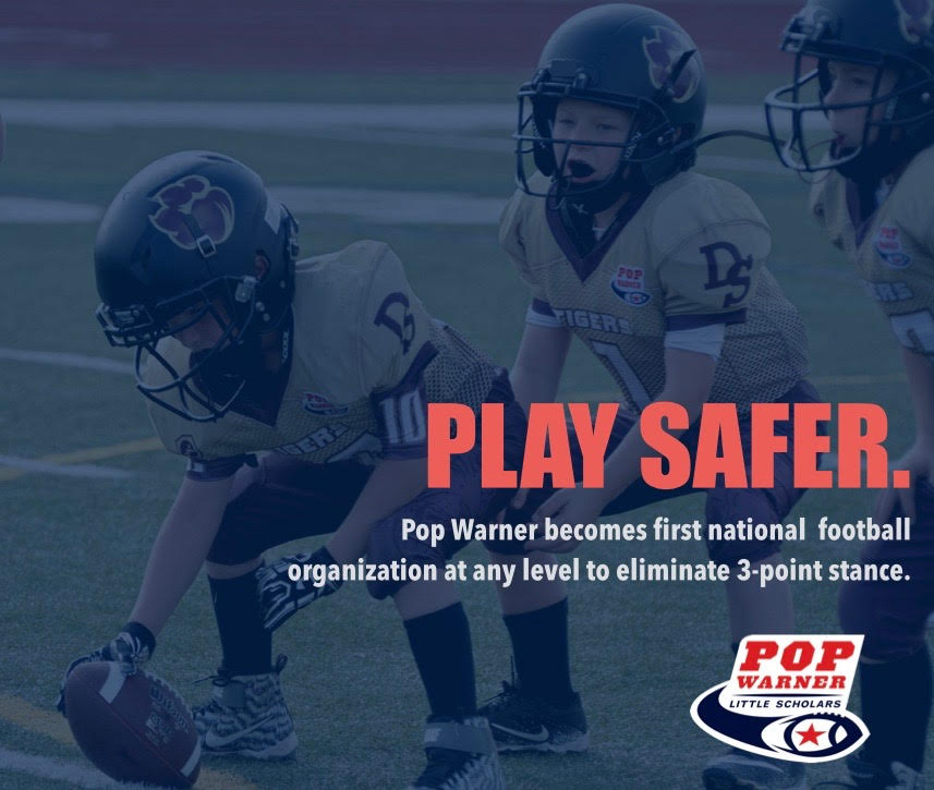 Pop Warner becomes the first national football program (at any level) to eliminate the three-point stance in our further efforts to make the sport safer for young players. Kickoffs will also be eliminated at the Pee Wee level.

More details here --> bit.ly/2EByrc3