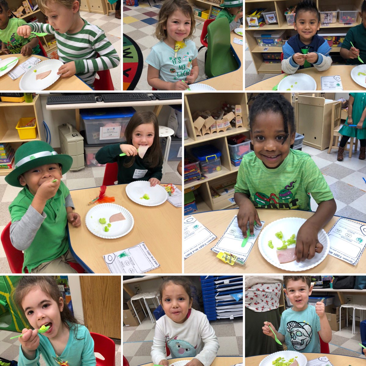 BEprek's tweet photo. Do you like green eggs and ham?! After reading the book we made predications of whether we thought we would like it or not, and then tested it out! Most of us gave a 👍@APSGardenHills @aps_OEL https://t.co/Rm6NuUAlGg