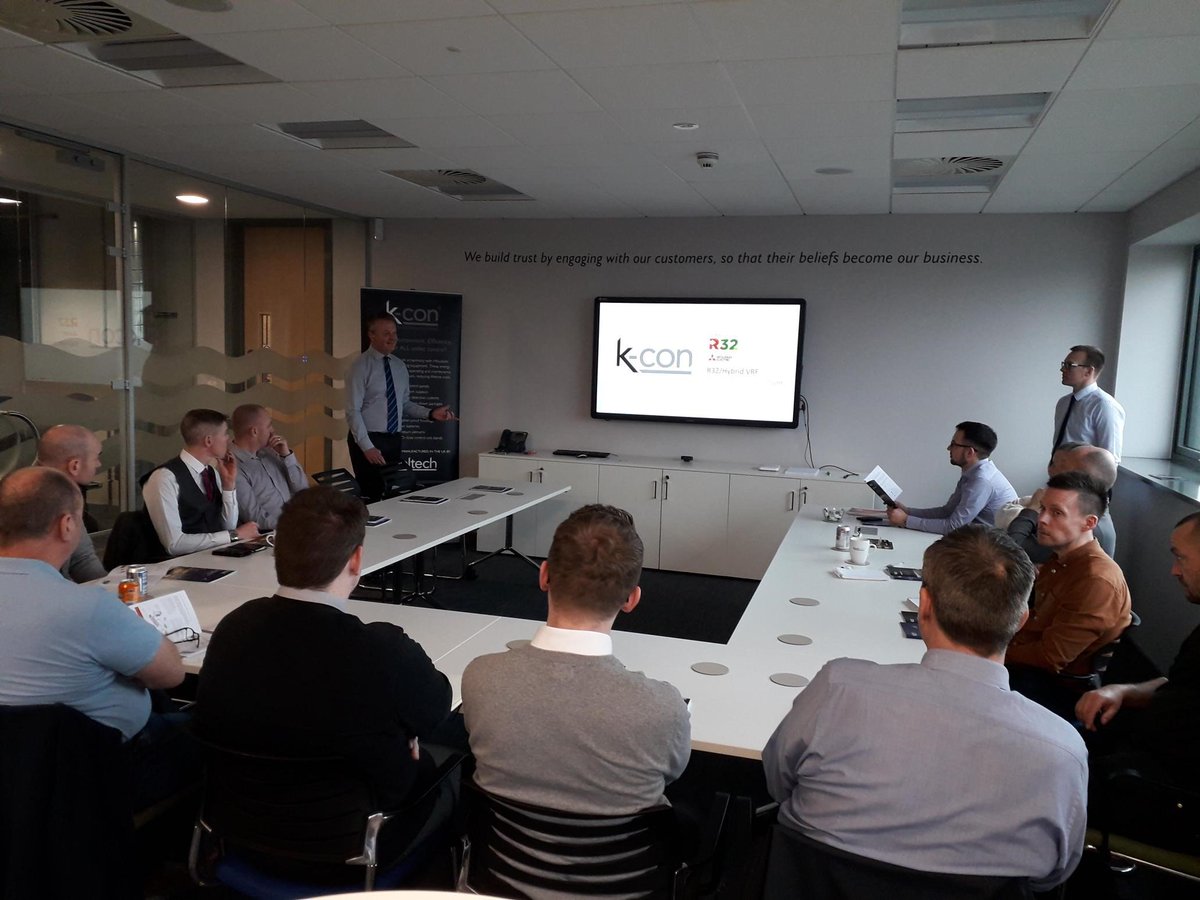 KooltechLtd's tweet photo. Our @meuk_les R32/Hybrid VRF event at @KooltechLtd HQ in Glasgow is currently underway. Talks are taking place on @multipipeltd MLCP composite pipe and press fittings & K-con valve solutions for HVRF! #HVRF #Glasgow #MitsubishiElectric #multipipe #pressfittings #events #aircon https://t.co/vZgZ1ijFC2