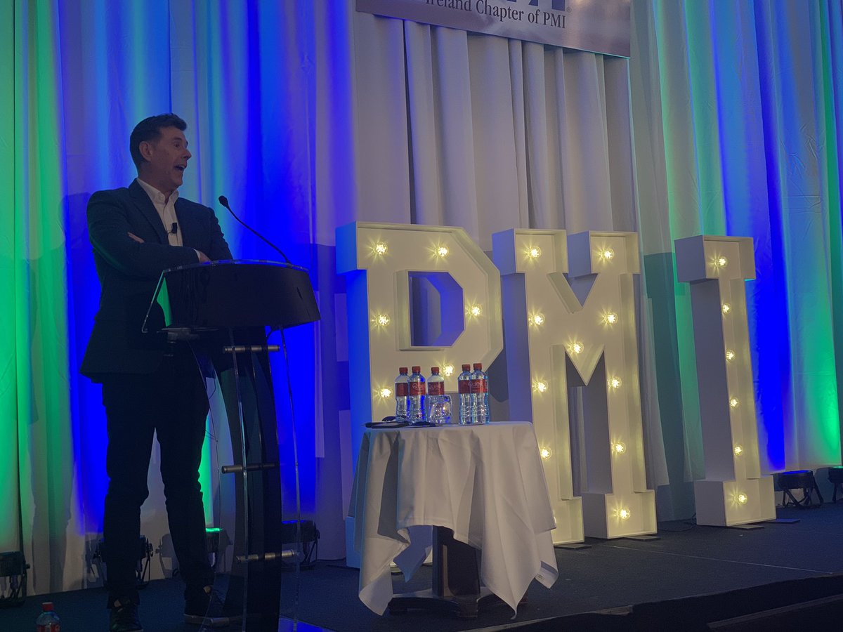 .@DermotBannon giving a very entertaining talk at the @pmiirl conference #FromIdeaToReality