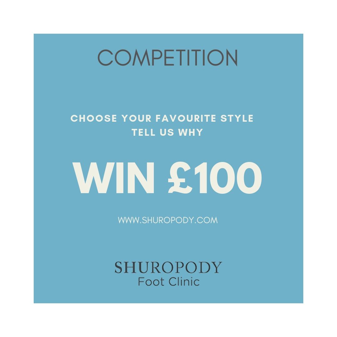 It's #competition time again at #Shuropody! 

To be in with a chance to #win a £100 voucher, all you have to do is...

👣 Follow <a href="/Shuropody_/">Shuropody</a> 
👣 Visit buff.ly/2HiGR6b
👣 Pick your favourite style
👣 Tell us why in the comments 

Comp ends 15th March, get those entries in!