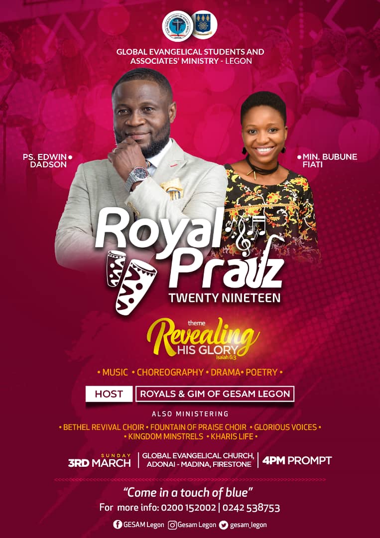 XtianEventsgh's tweet photo. Royal Praiz 2019
#GHCE
#GODISNOTDEAD
#MarchEvents
#GHCE2 https://t.co/VJCe2pZjT3