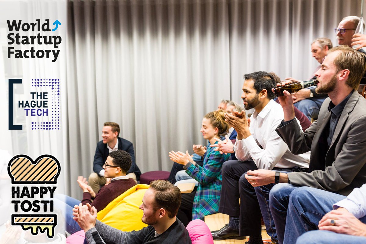 Startup Afterworks, March 19th from 17:00 till 19:00 at The Hague Tech, with Jasper Kool from Happy Tosti! Register here: eventbrite.co.uk/e/startup-afte…