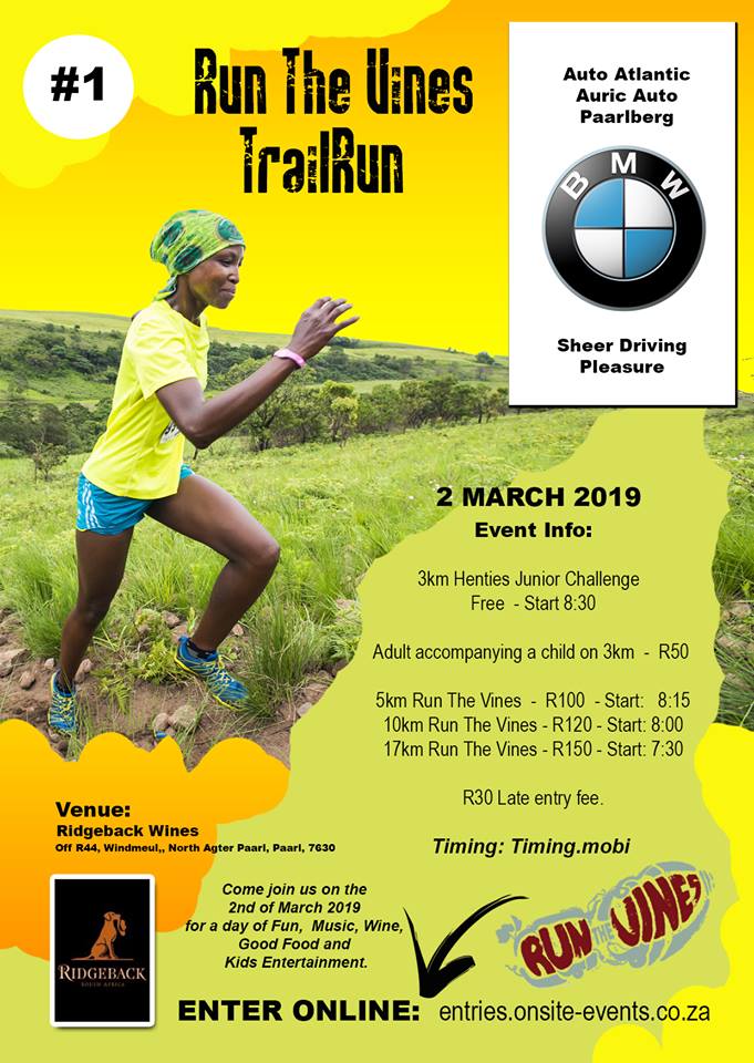 capestop's tweet photo. Run The Vines #1
From the novice #runner to the more serious runner can #run with family and friends on a different wine farm every month
when: 02 Mar
where: @Ridgebackwines1
km: 17, 10, 5
@visitpaarl #runthevines @Yus3_Williams @JohnGoliath82 #capestop
https://t.co/wzRSS9Xj8u https://t.co/dpBQ18AH2w