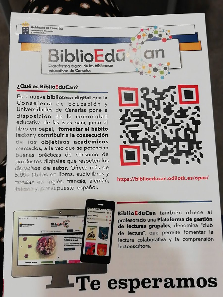 ProgramaLyB's tweet photo. Hoy presentamos BiblioEduCan, la biblioteca digital que la Consejería de Educacion pone a disposición de la comunidad educativa para fomentar el hábito lector y la consecución de los objetivos académicos. https://t.co/2gWmVhWjNf