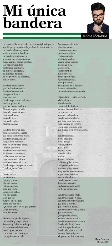 _ManuSanchez_'s tweet photo. “Bandera la blanca y verde,
Bandera la de mi gente,
Mi gente, mi única bandera”
💚💚💚FELIZ DÍA DE ANDALUCÍA💚💚💚 

https://t.co/Kmaoffq75y https://t.co/L9kLThuZo2